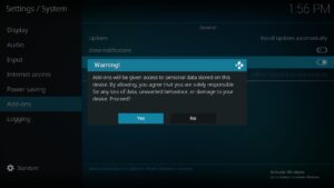 Confirm by selecting Yes